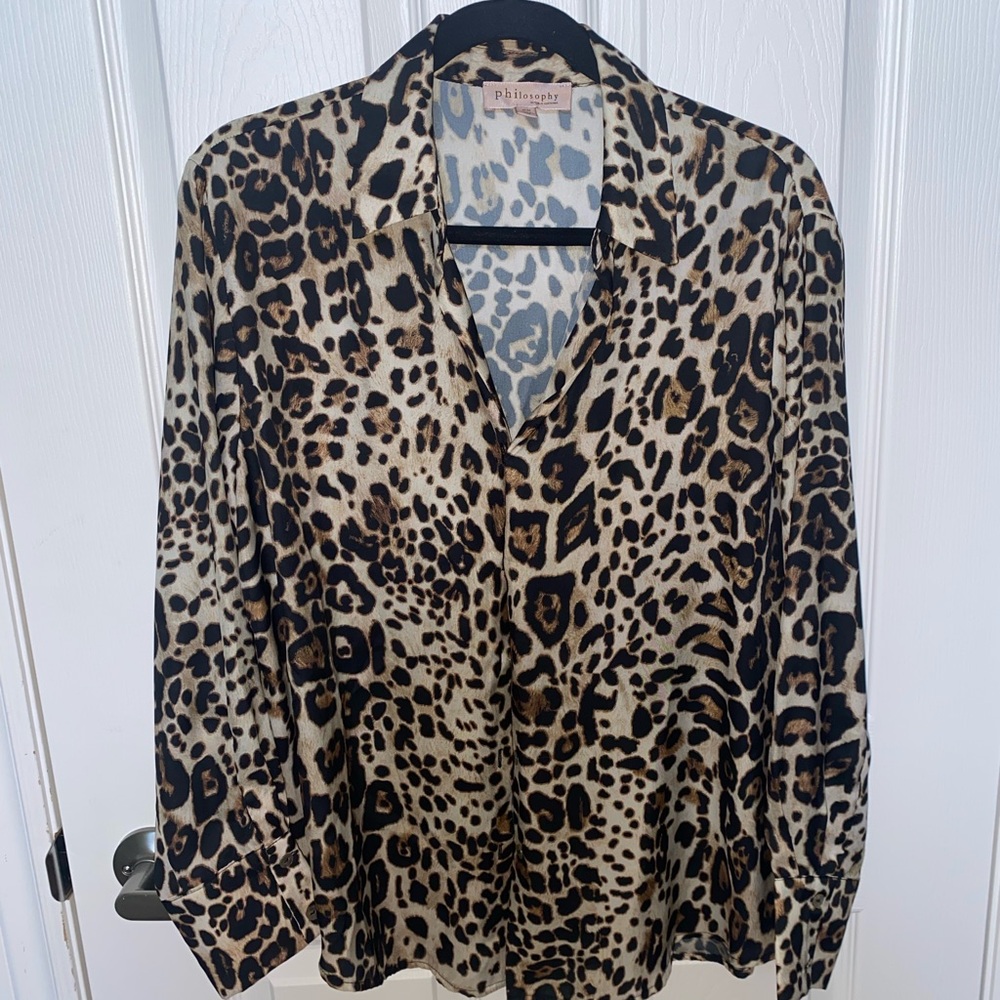Philosophy Leopard Print Button-Down Shirt